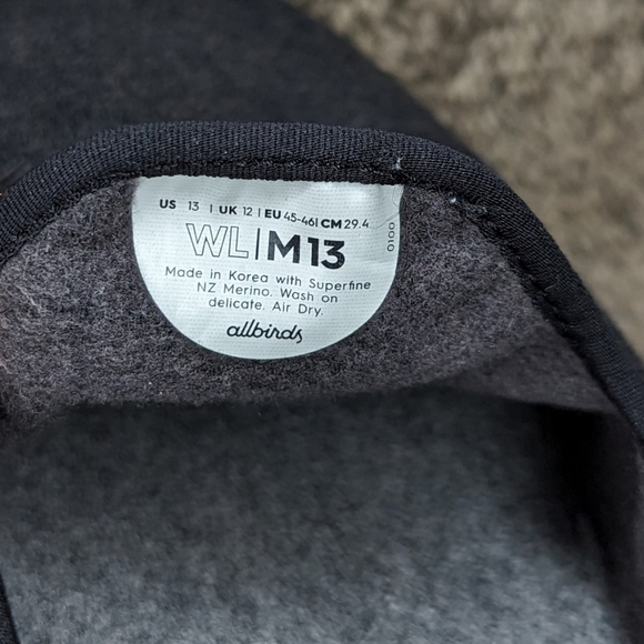 Allbirds Wool Loungers Black Men's 13 - Picture 9 of 11